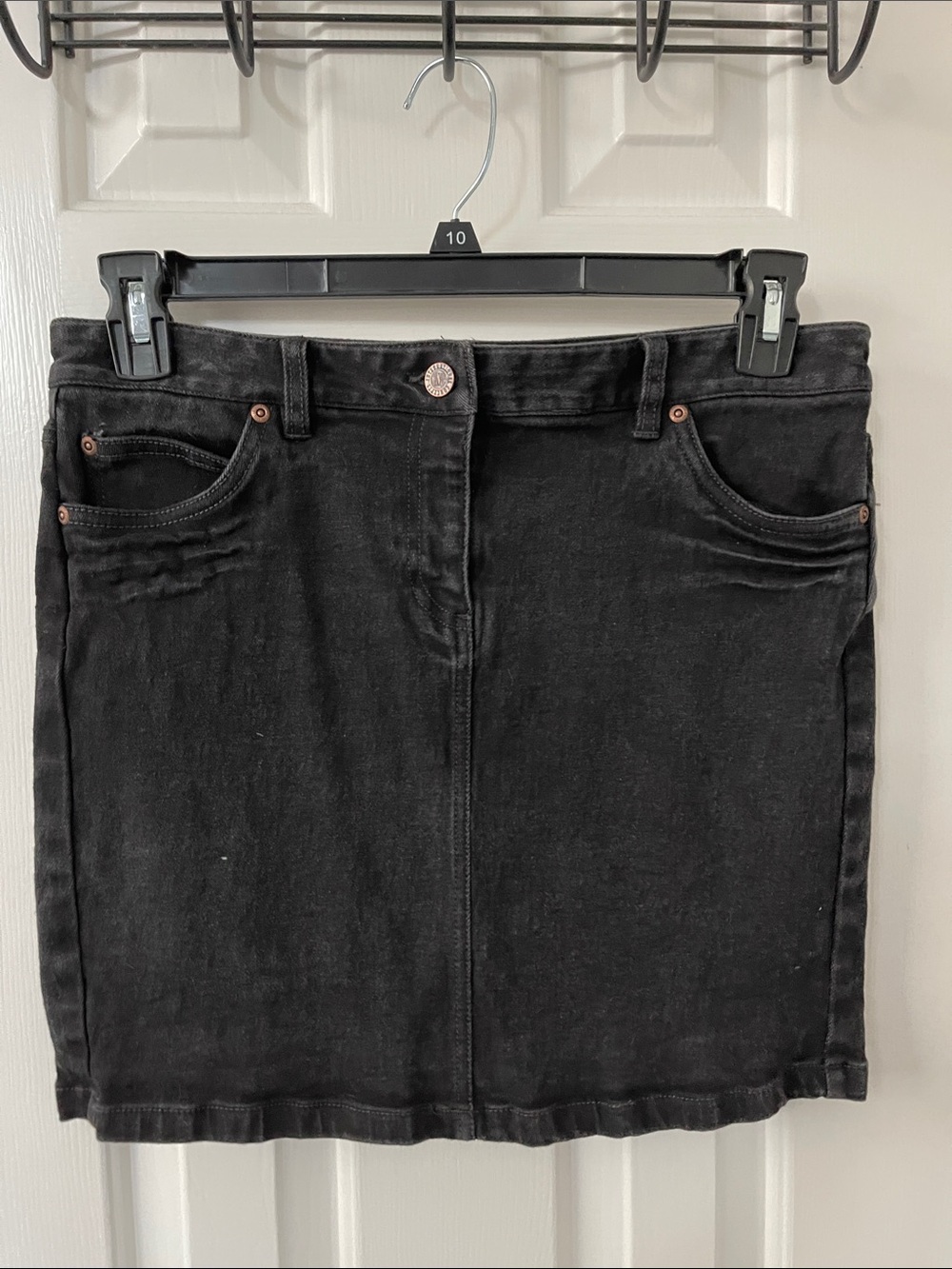 INC International Concepts Black Denim Mini Skirt